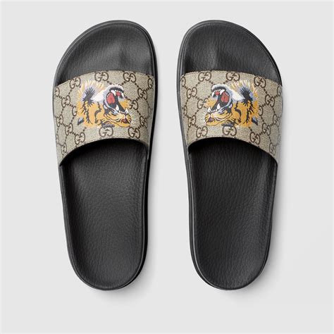 gucci men sandals tiger|men's Gucci shoes tiger.